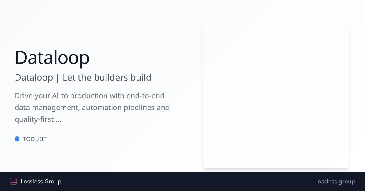 Dataloop | Let the builders build