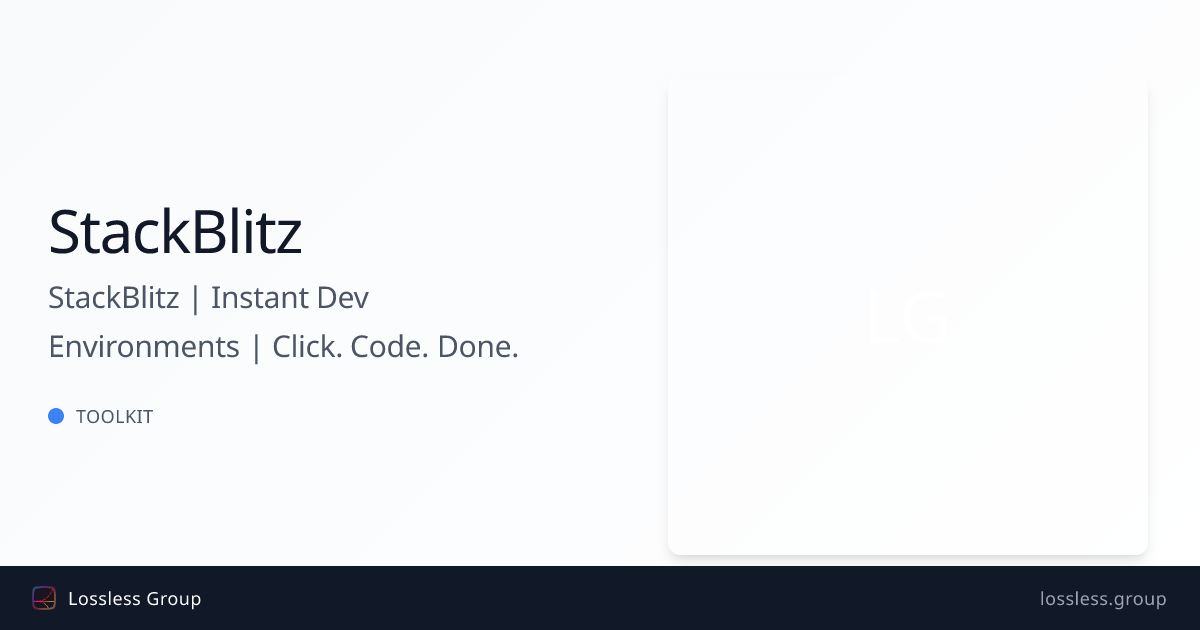 StackBlitz | Instant Dev Environments | Click. Code. Done.