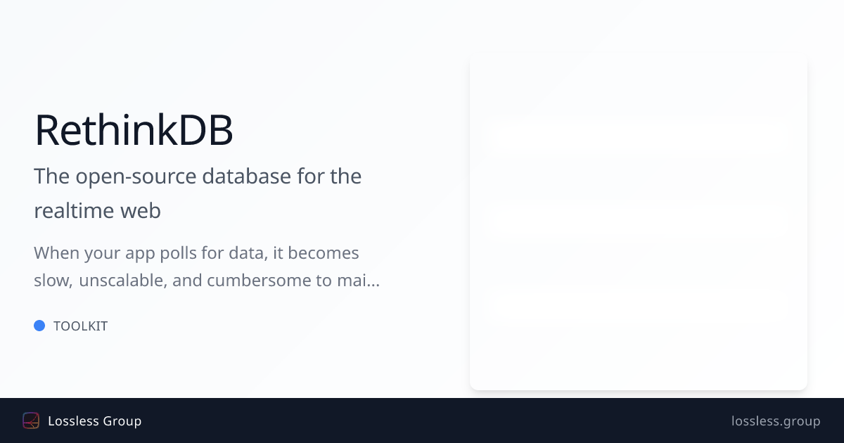 The open-source database for the realtime web