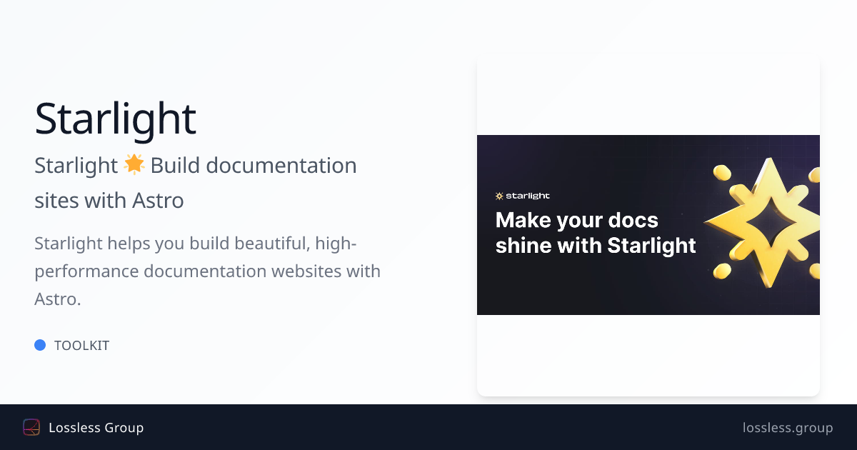 Starlight 🌟 Build documentation sites with Astro