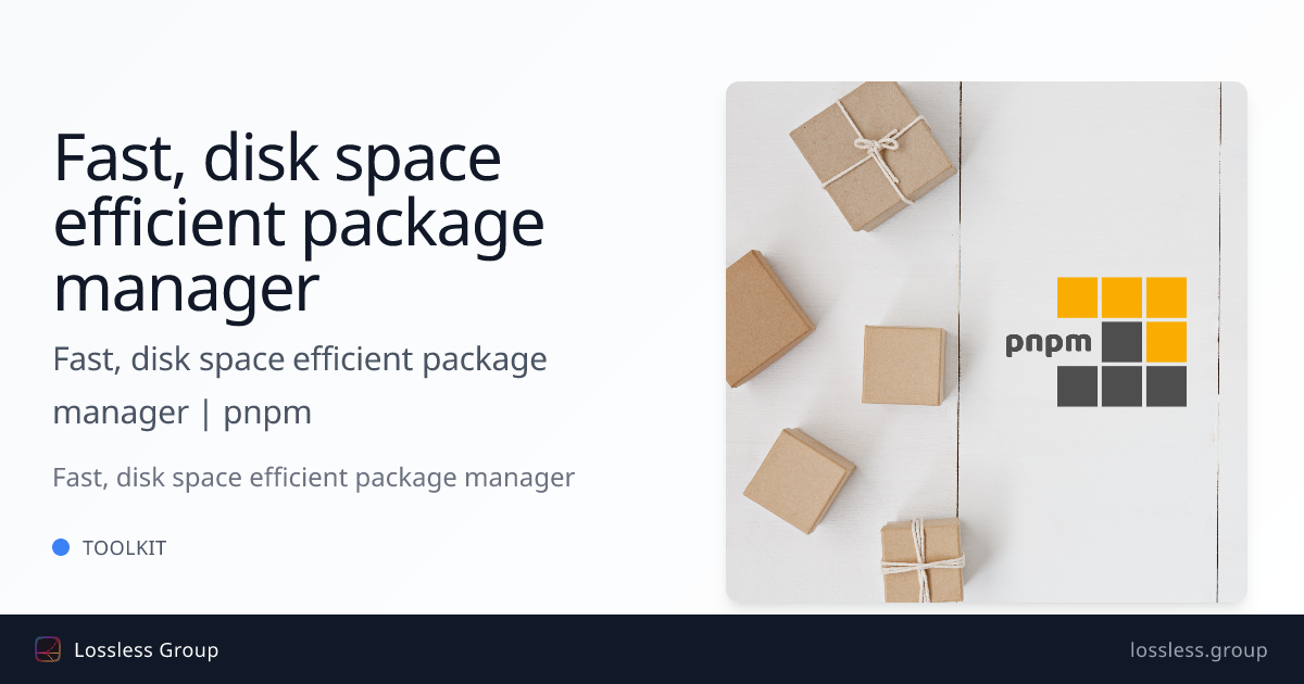 Fast, disk space efficient package manager | pnpm