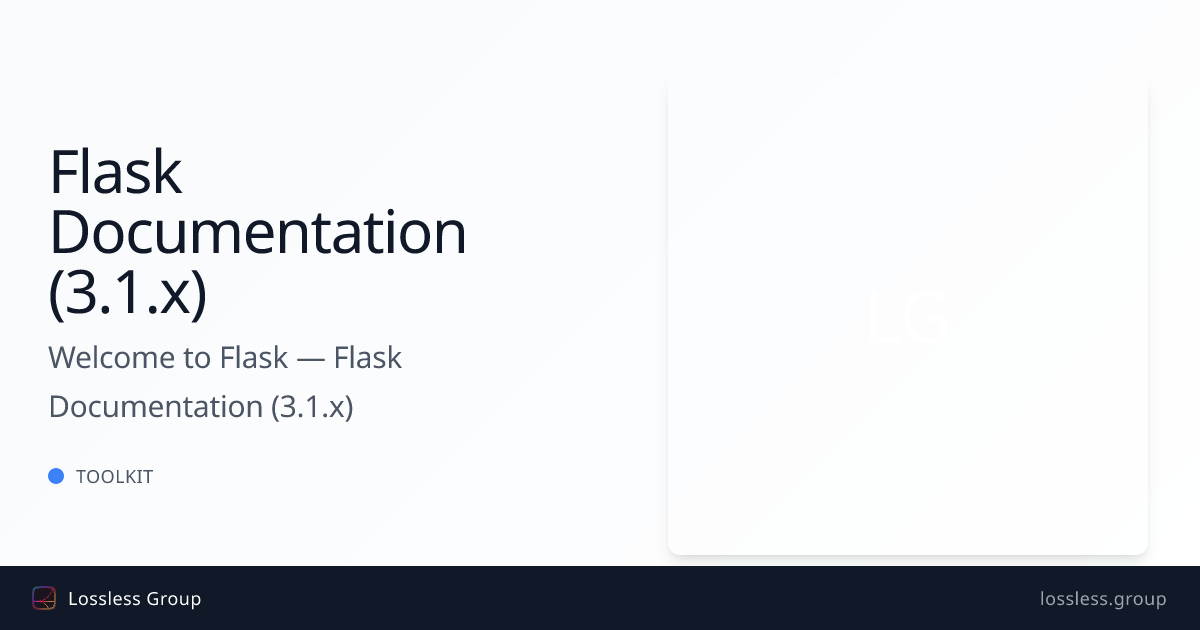 Welcome to Flask — Flask Documentation (3.1.x)